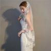 2026 New Short Bridal Veils White Ivory Lace Edge Bride Veils One Layer Velo De Novia Wedding Veil