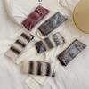 Female Spring and Autumn Vintage Towel Bottom Stripe Solid Color Tall Cotton Socks