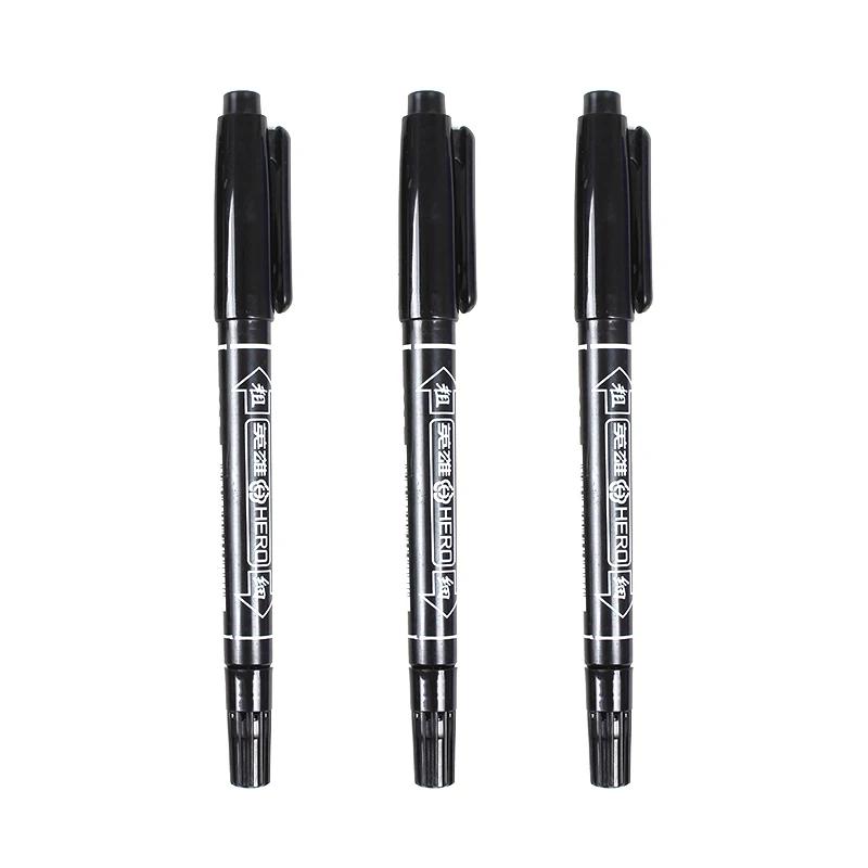 3Pcs/Set Dual Tip 0.5/1.0 Mm Nib Oily Marker Pen Waterproof Red Black Manga Art Marker Pens Student School Office Stationery