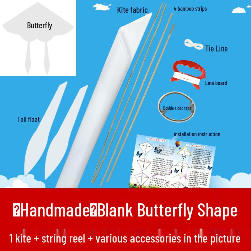 DIY Blank Kite Kit for Hand-Made, Teaching, and Parent-Child Activities with White Kite Bag