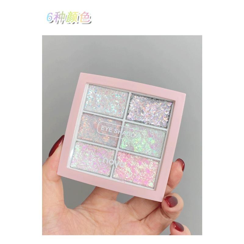 Six Color Shimmer Glitter Candy Paper Gel Eyeshadow For Beauty Eye Makeup