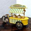 Vintage Wrought Iron Art Ice Cream Cart Miniature Handmade Metal Popsicle Tricycle Model Childhood Ornament Craft Decor Present