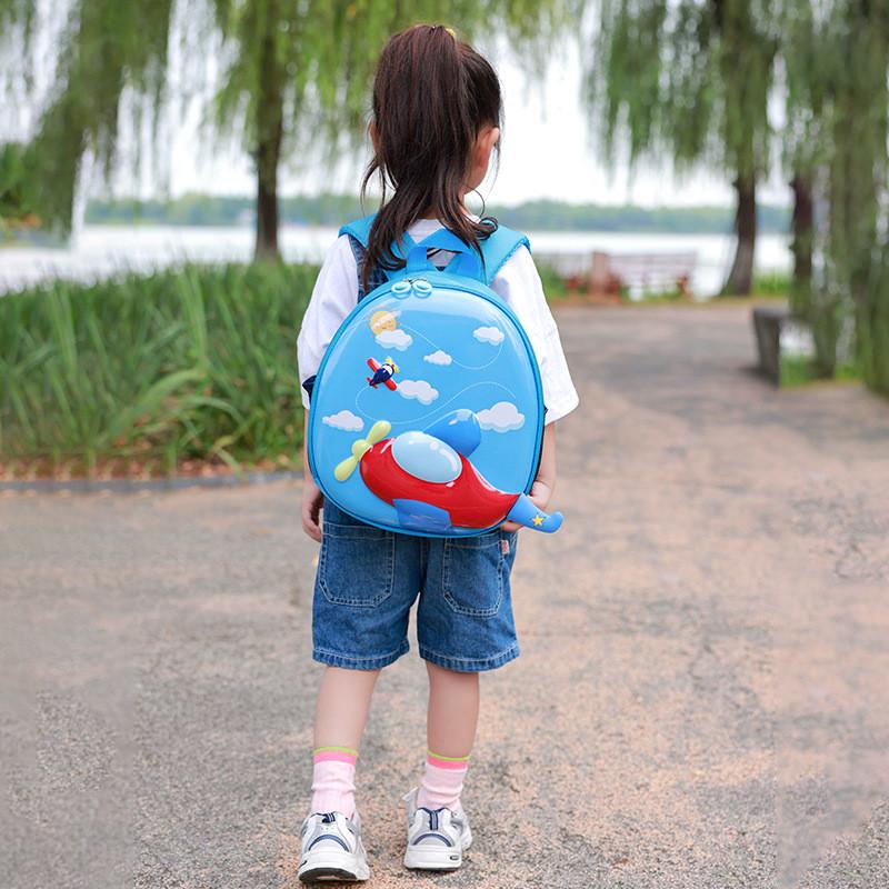 Kids Backpack Cartoon Preschool Breathable Fabric Color Block Design Boys Girls