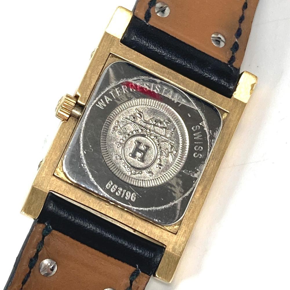 HERMES Medor Quartz Bracelet Watch Watch Clock Wristwatch Leather Black