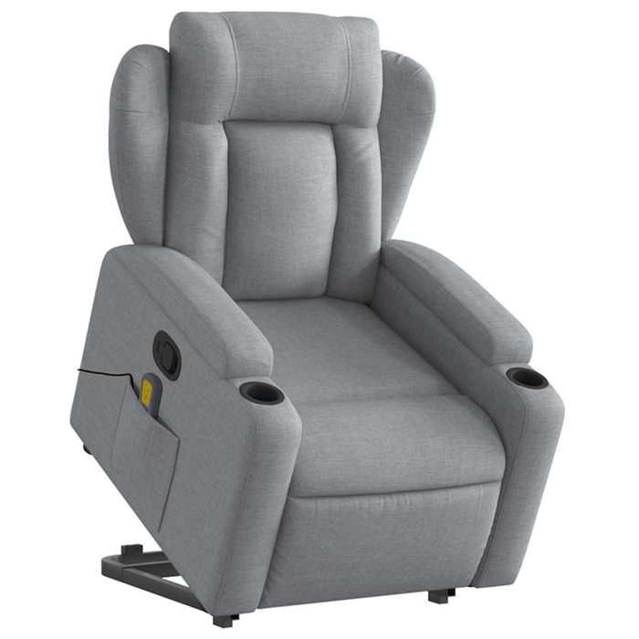 VidaXL Fauteuil de massage inclinable Gris clair Tissu 3204494