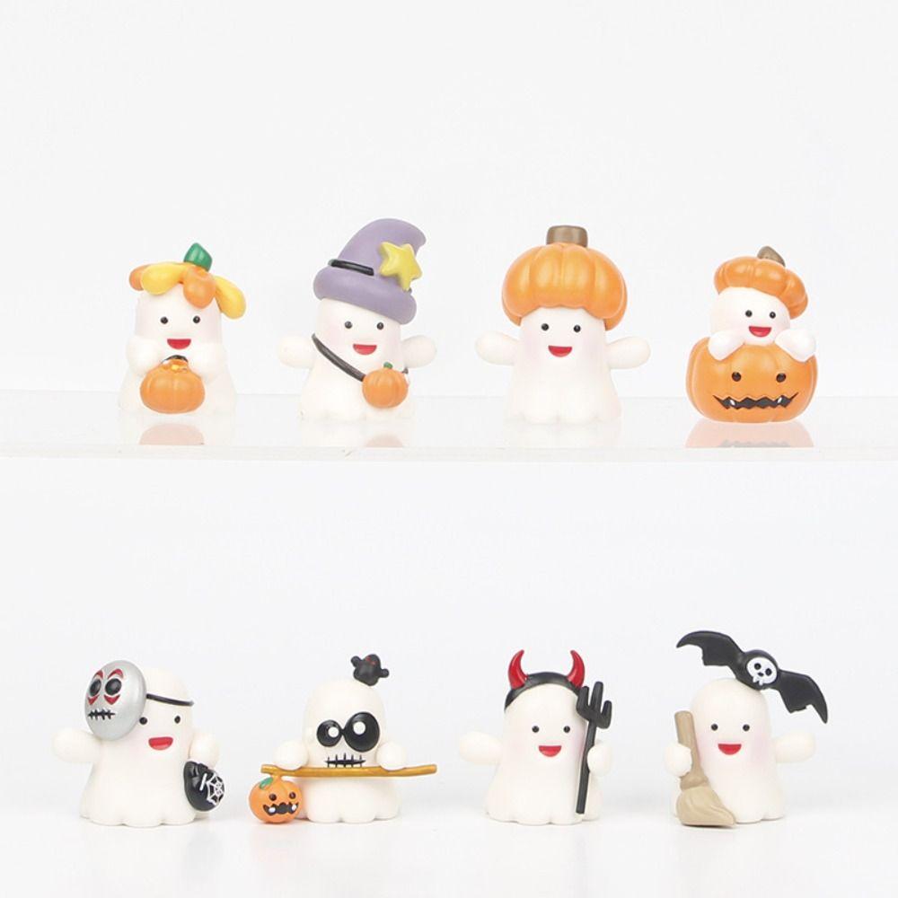 

8pcs/Set Miniatures Pumpkin Hallowmas Pumpkin Ghost Model Decorations Accessories 8Pcs/Set