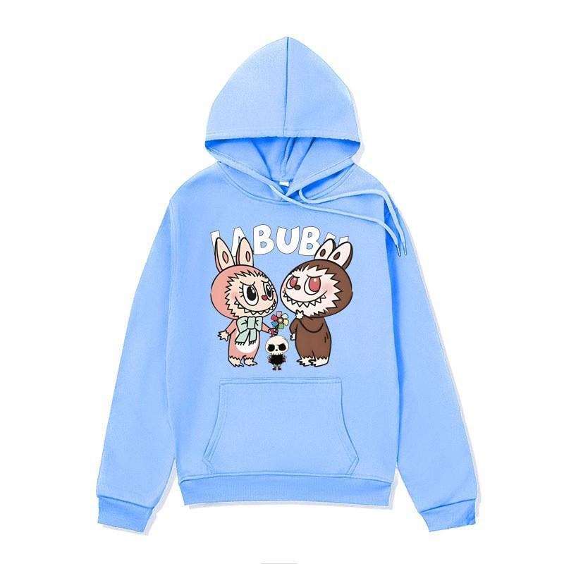 Unisex Anime Labubu Hoodie - Cozy Velvet Sweatshirt for Autumn/Winter