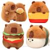 Stuffed Hamburger Chips Cosplay Capybara Plush Toy Stuffed Japanese Sushi Capibaras Plushie Animals Toys for Boy Birthday Gift
