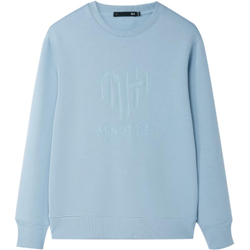 HLA Men's Embroidered Round Neck Pullover Sweatshirt