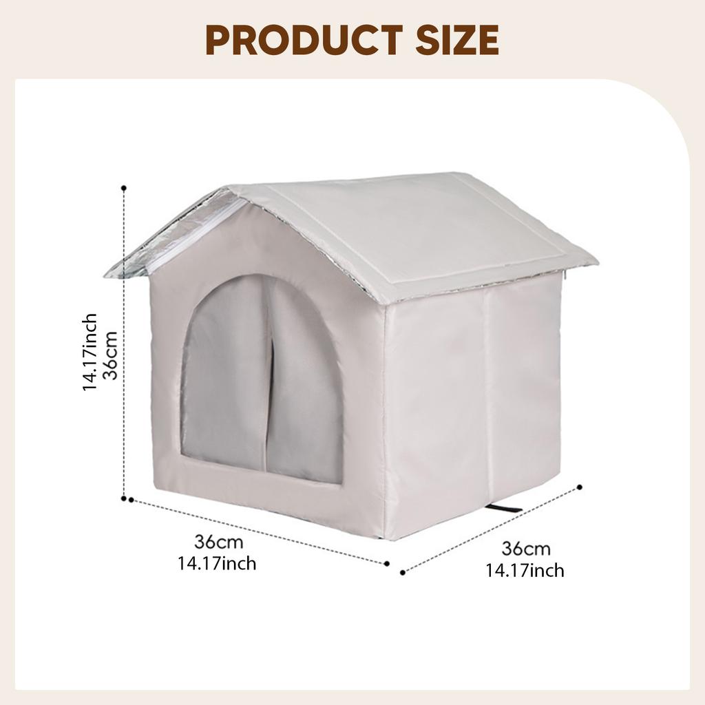 Outdoor Stray Cats Shelter Removable Cat Hideaway Winter Warm Weatherproof Cat House for Puppy Kitten Pet Supplies