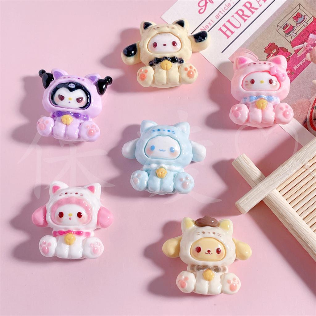 6 Pcs New Kawaii Cartoon Cute Bell Animal Resin Scrapbook Diy Jewelry Children Gift Hairpin Accessories A119