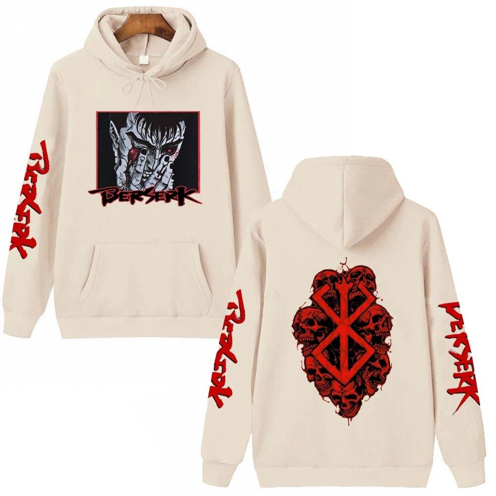 Sudadera con Capucha Vintage Anime Berserk Guts con Estampado Gráfico para Hombre Mujer Sudaderas Manga Streetwear Prevalente Harajuku Unisex