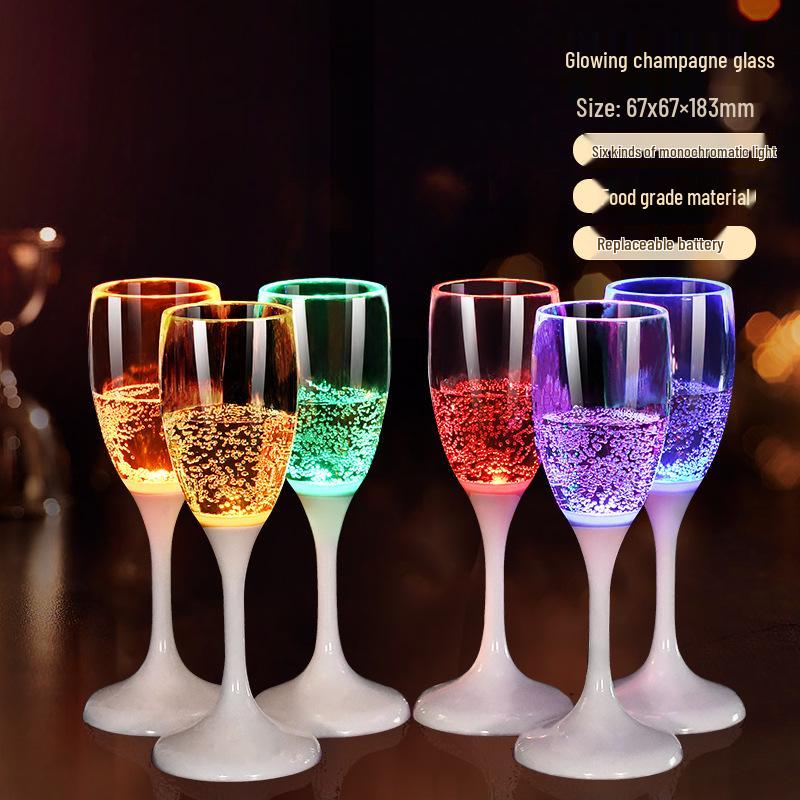 Food-Grade LED Light-Up Champagne Glass - Novel Atmosphere Wedding Banquet Wine Cup