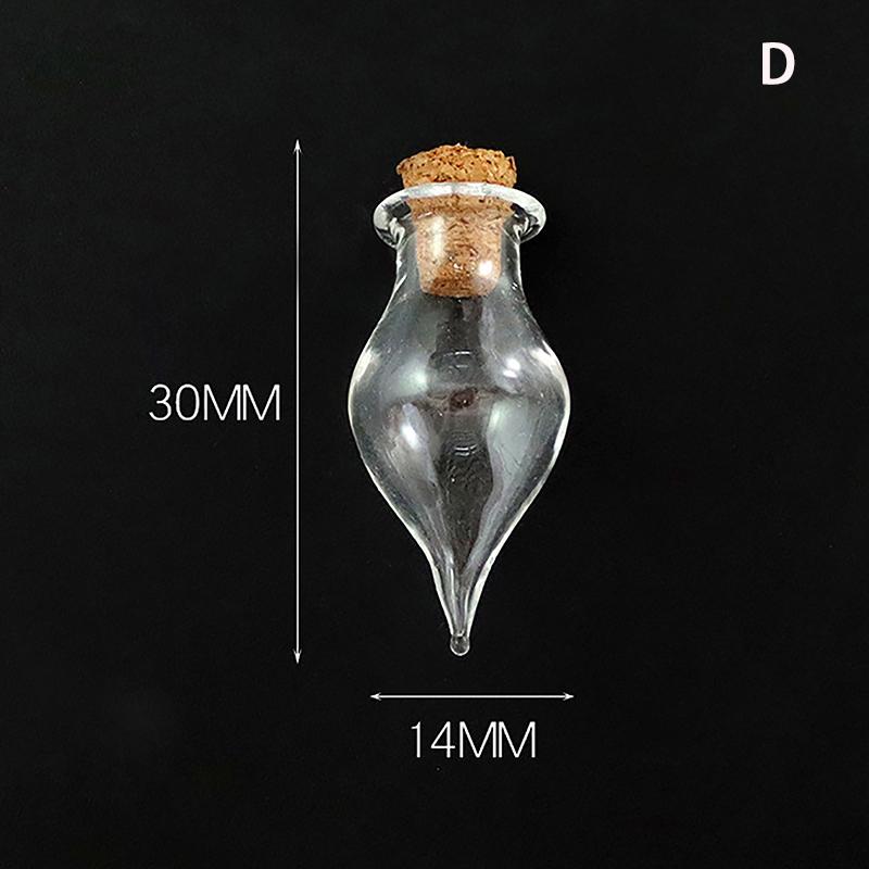 10Pcs Glass Bottles Miniature Bottle Mini Cork Glass Vials Diy Mini Wishing Drifting Bottle Wedding Party Decor Glass Jars