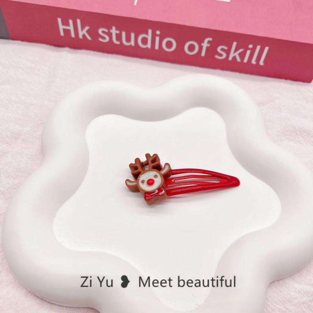 Adorable Christmas Hair Clips for Kids - Santa Cartoon Accessories, Festive Holiday Headdress