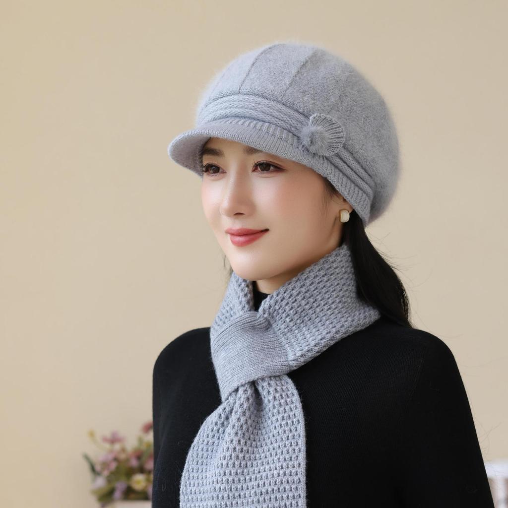 New Autumn and Winter Woolen Hats for The Elderly and Grandma Warm Knitted Hats for Middle Aged and Elderly Mothers Cotton Hats Ladies Hats