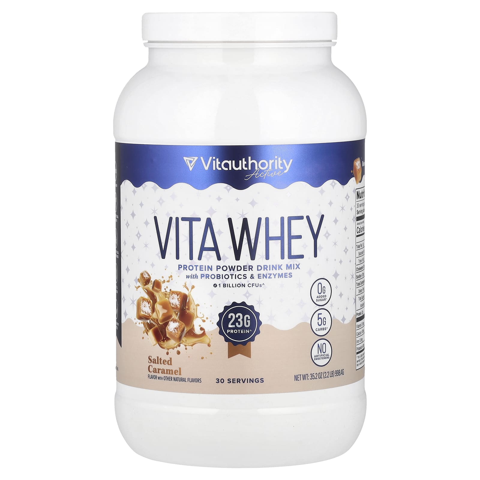 

Vita Whey Protein Powder, Salted Caramel, 998.4G (2.2Lb)