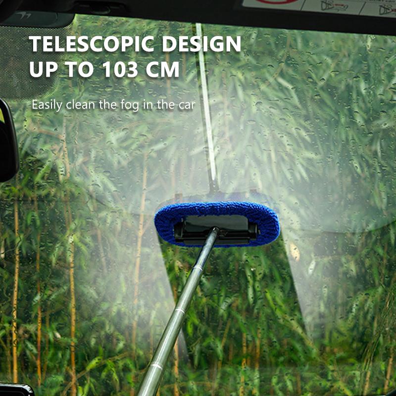 SEAMETAL Retractable Car Windshield Wiper Blade Long Handle Rearview Mirror Window Glass Wash Cleaning Brush Auto Cleaner Wiper