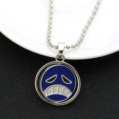Ace Necklace for Women Men Anime Metal Necklaces Jewelry Rotating Pendant Chains Choker Collares Charm Gift