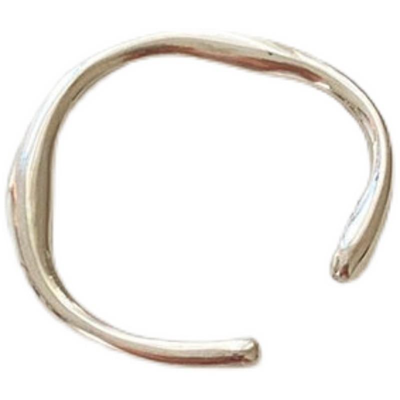 Minimalist 925 Stylish Sterling Silver Adjustable Ring Unique Irregular Shape For Fashion Trendy