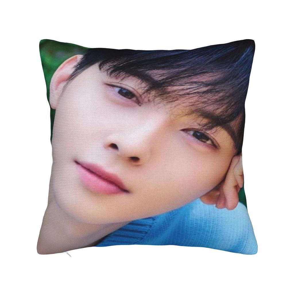 CHA EUN WOO Kpop ASTRO Idol Pillowcases Product Printing Cushion Cover  Throw Pillow Cover Bed Decorations Square Multiple Sizes