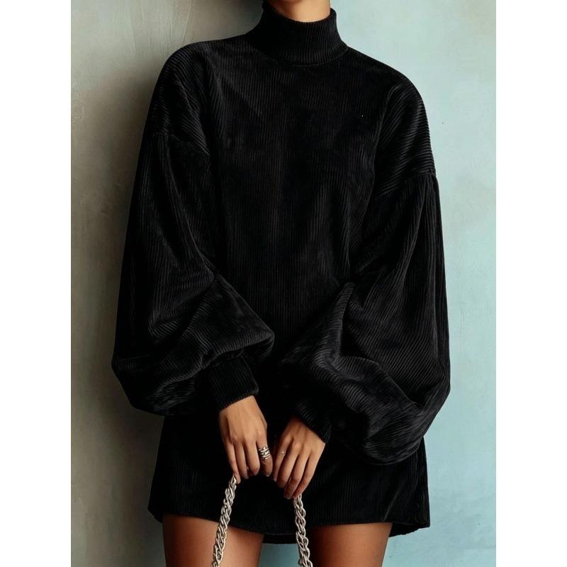 Women S Loose Long Sleeve Lantern Sleeve A Line Dress