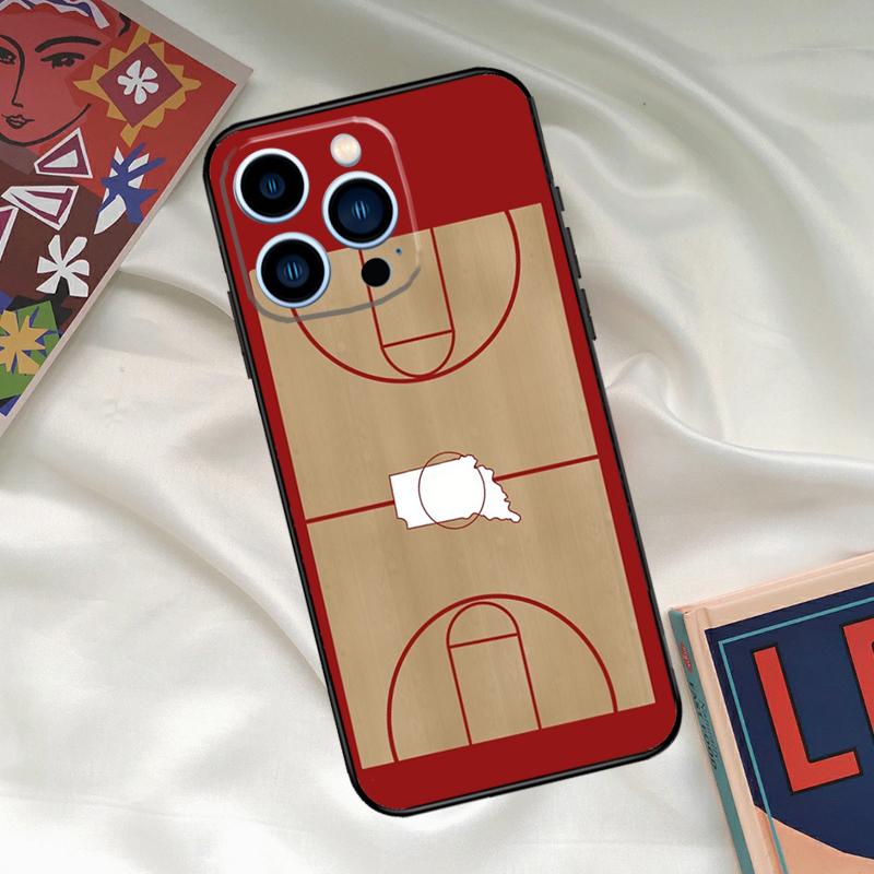 Basketball Court Phone Case For iPhone 16 14 13 12 11 15 17 Pro Max 15 16 Plus 13 Mini 16e 17 Air Funda Cover