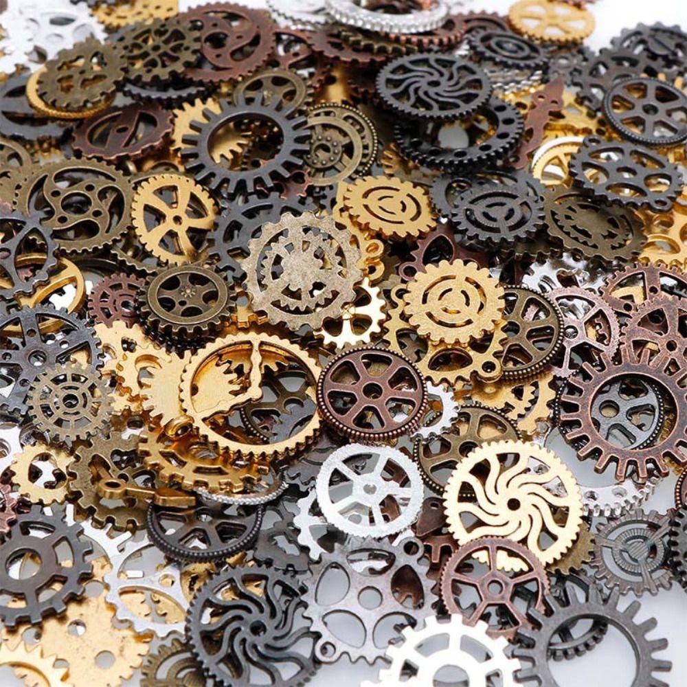 Zinc Zinc Alloy DIY Jewerly Accessories 10 Color Mixed Gear Decoration Punk Steam Gear Pendant  Craft Lovers