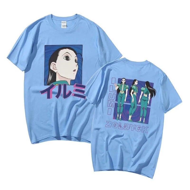 90s Anime Hunter X Hunter Double Sided Print Tshirt Unisexga Unisex Women Fashion Oversized T-shirts Illumi Zoldyck Graphic T Shirt