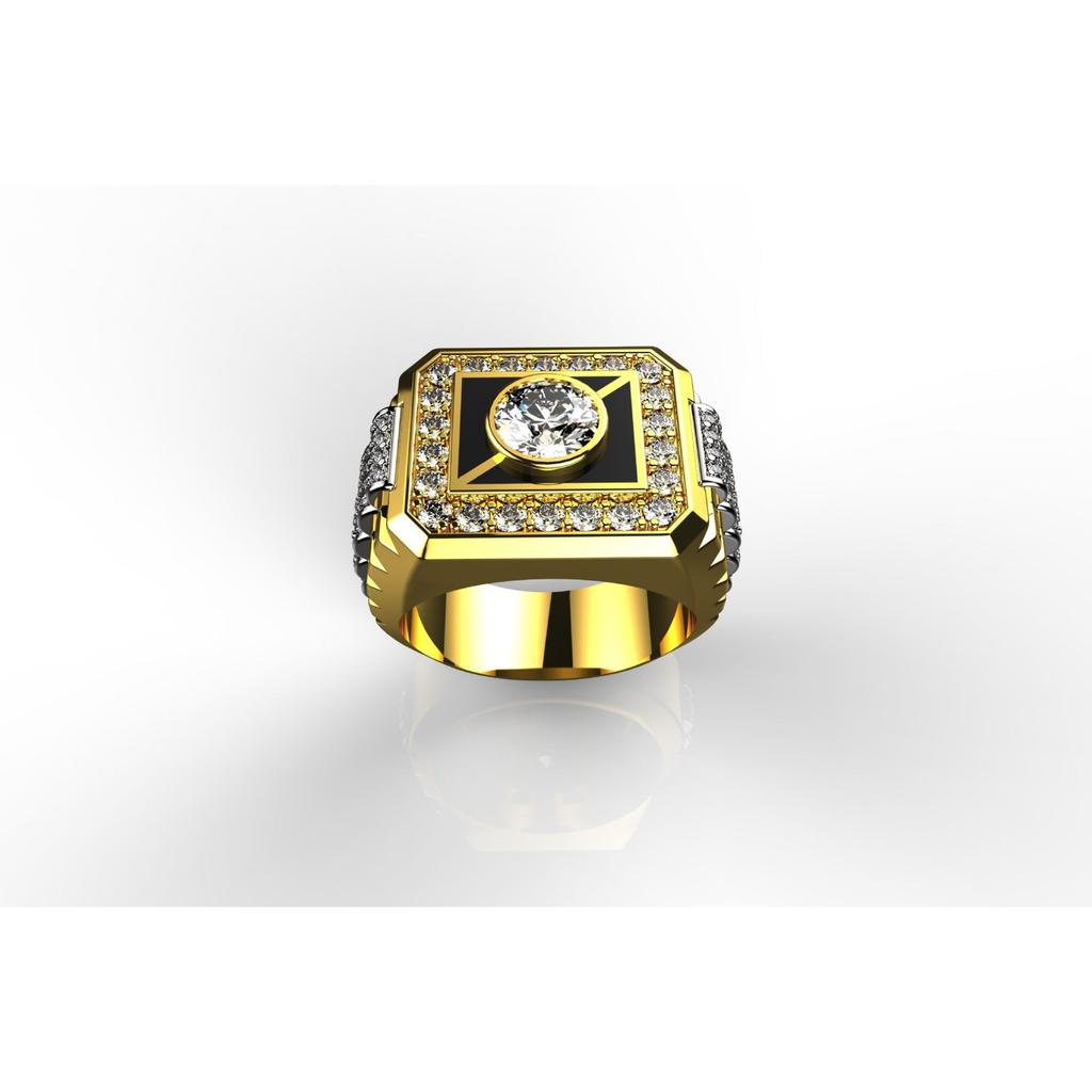 Europäische und amerikanische Herren Vergoldete Zirkonringe Beliebter Modeschmuck Voll Diamant Klebering