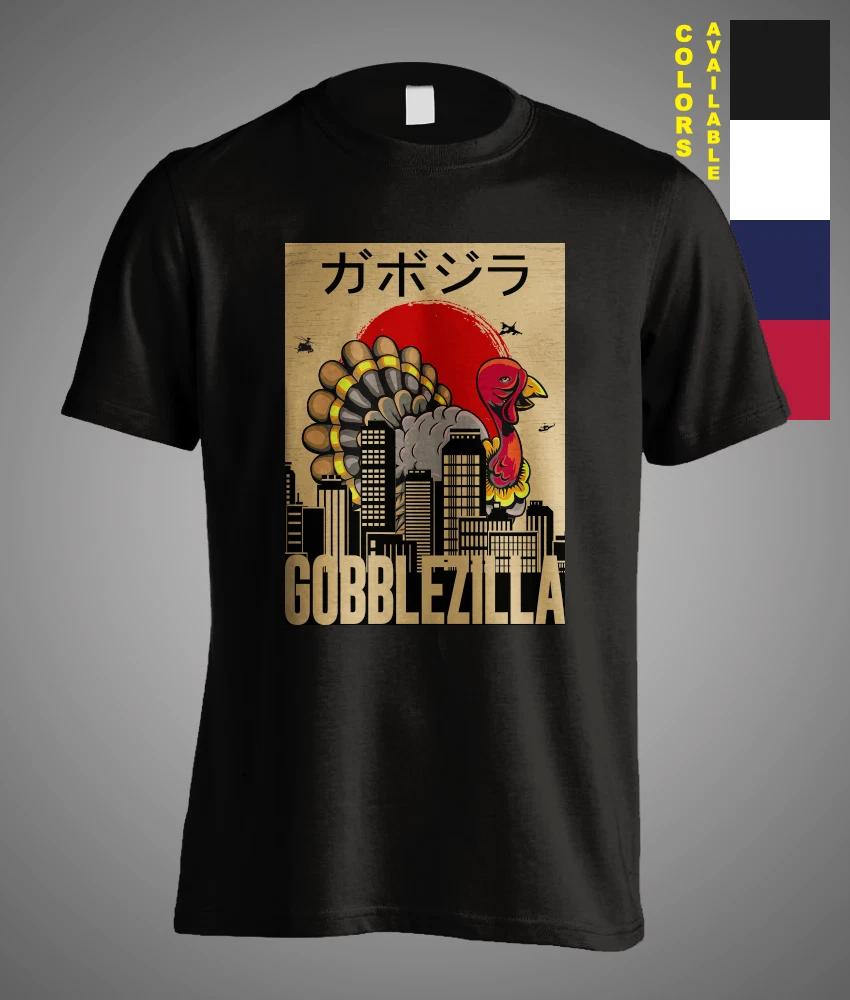 Gobblezilla Happy Thanksgiving Meme Funny Gift T-Shirt Japanese Text Turkey Day XXXL