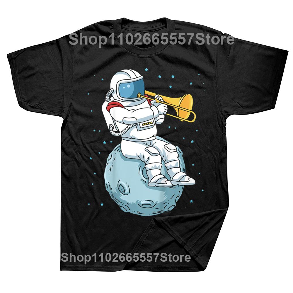 Funny Trombone Gift Jazz Music Marching Band T Shirts Graphic Cotton Streetwear Short Sleeve Birthday Gifts Summer Style Tshirt