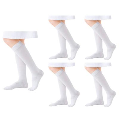 Nursery Deodorizing Compression Knee Socks of for Sizes 9000048A (Set 5) Nurses, Medical, Office, Women's, 23-25cm, White,