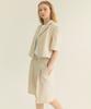THEFRHT Two-Button Single-Pleat Bermuda Shorts Ivory