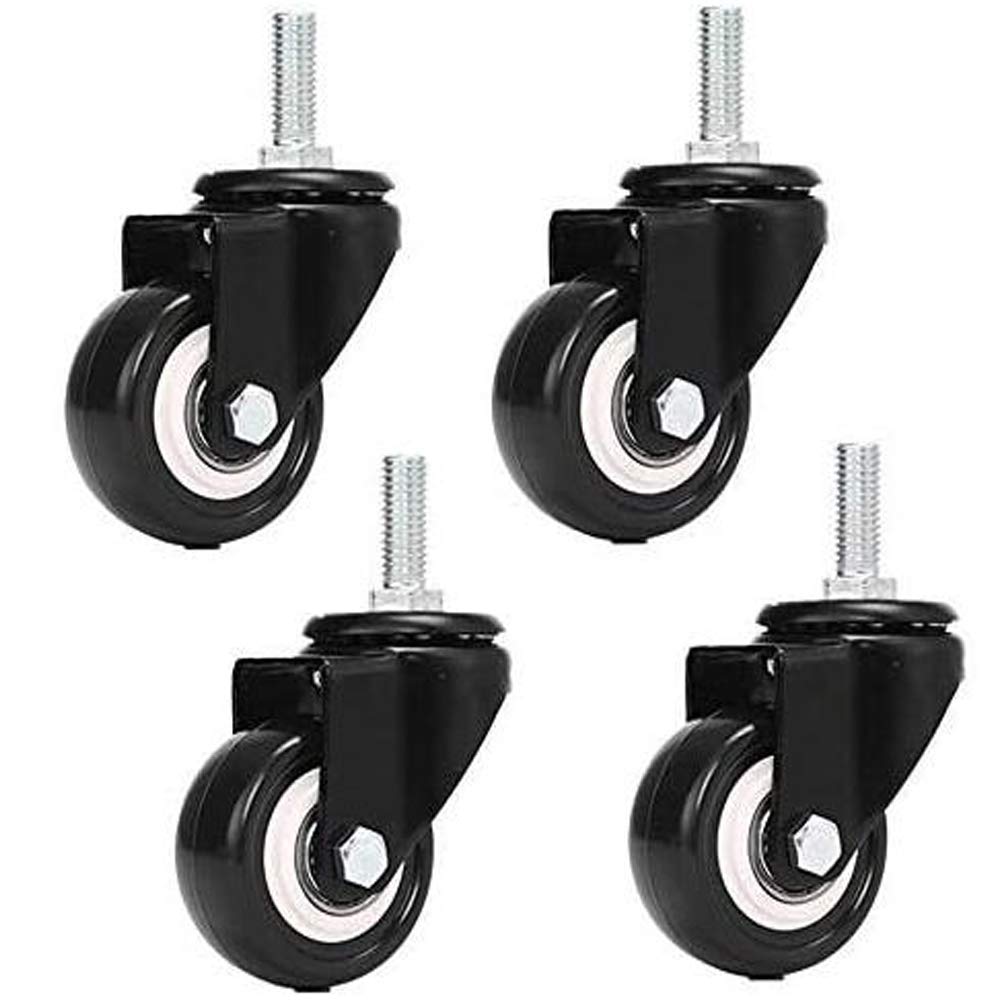 Mioni M8x25mm 4 Pieces Load-Bearing 240kg PU Rotating Caster Trolley Furniture Caster Replacement (Without Brake casters)