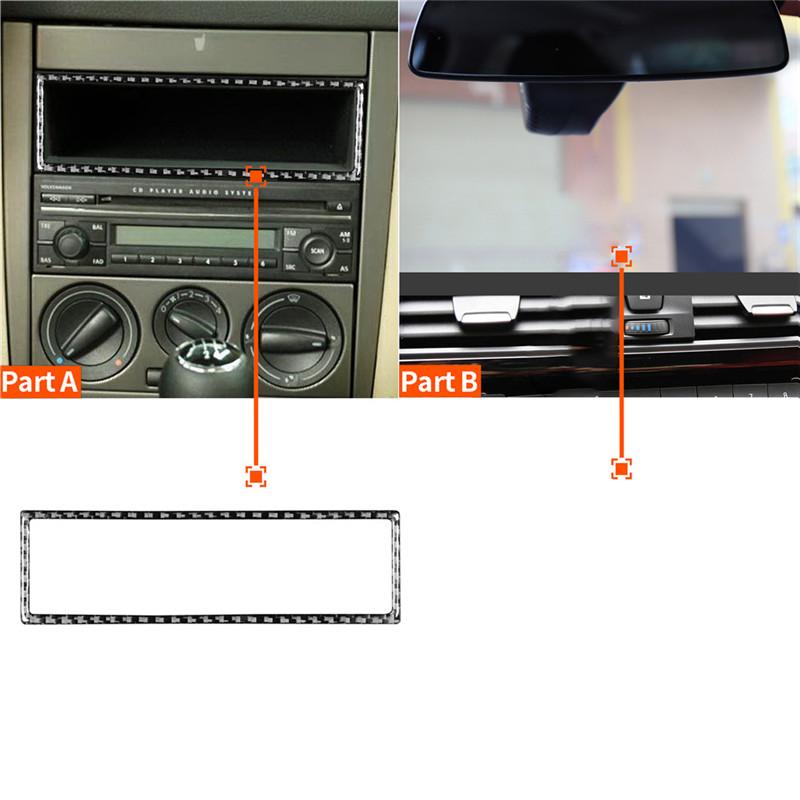 Car Carbon Fiber Interior Button Panel Trim Sticker Frame For VW Golf 4 GTI Jetta MK4 1999-2004 Styling Accessories