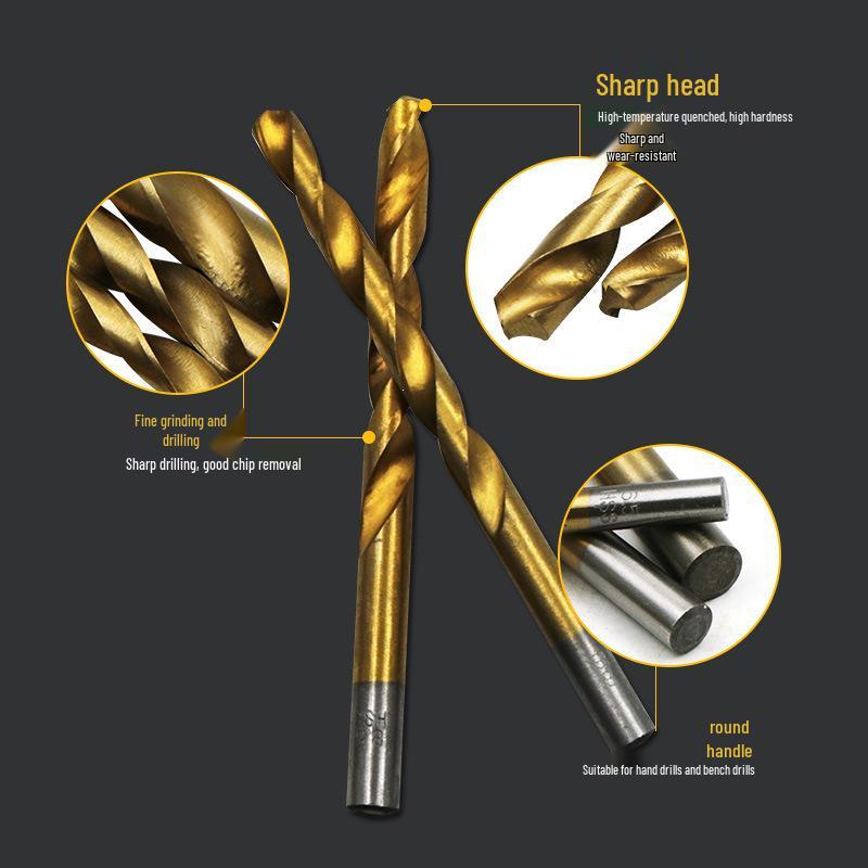 13-Piece High-Speed Steel Drill Bit Set for Electric & Hand Drills (2-12mm)