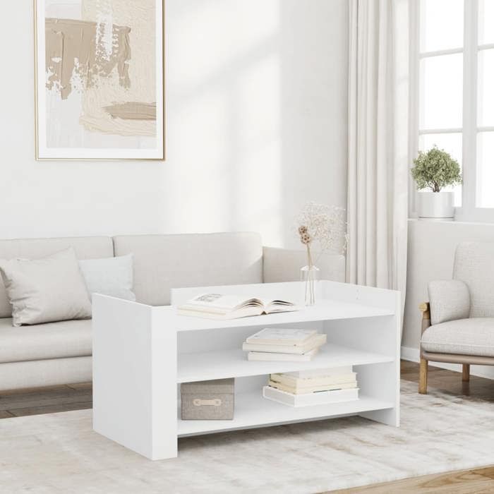VidaXL Coffee Table White 100x50x50 Cm Engineered Wood, Side Table, Living Room Table, Accent Table, End Table, 848346