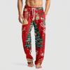 Men's Knitted Fashion Print Pocket Casual Pants Pajama Pants