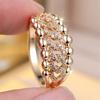 White Zircon Hollow Chains Small Round Beads Rings For Women Vintage Fashion Gold Color Ring Wedding Jewelry Mother's Day Gifts