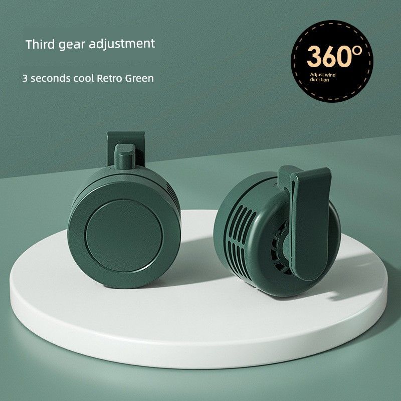 

Wrist Hanging Fan Portable Portable Clip Waist USB Charging Two-in-One High-Temperature Service Room Outdoor Construction Site Fan Waist fan-Green
