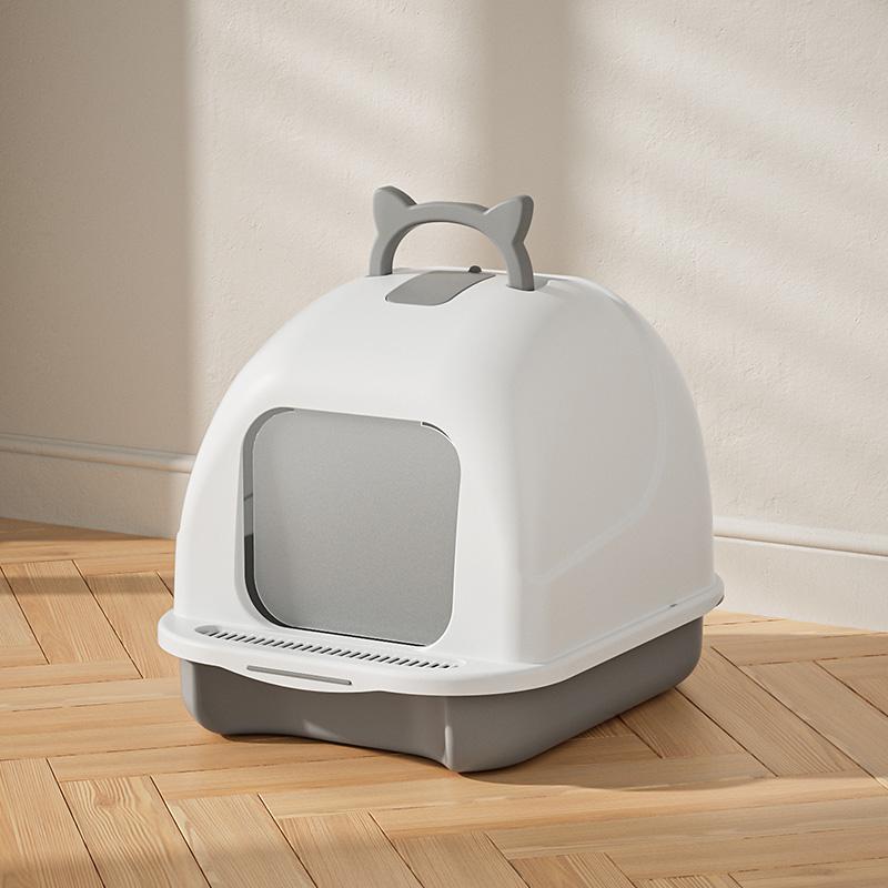 Fully enclosed cat litter box, large-sized cat litter box, anti-splash protection for outdoor spills, deodorizing cat toilet, pet cat supplies