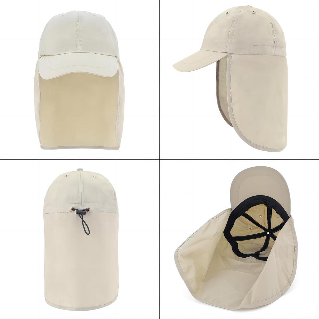 UPF Waterproof Sun Hat Foldable Unisex Baseball Cap with Neck Flap for and Running [EINSKEY] 50+ - Beach, Golf, Hiking, Fishing,