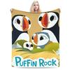 Puffin Rock Warm Soft Graphic Plush Throw Blanket for Kids Bedroom Flannel Bedspread Cover