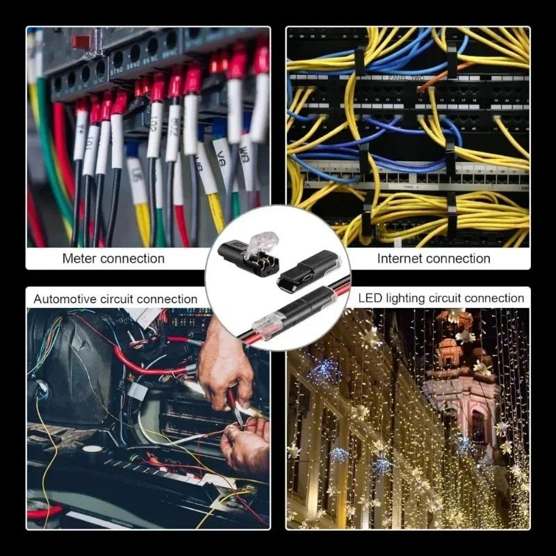 30PCS Universal Auto Quick Wire Connector 2 Pin Type Electric Cable Plug Waterproof Solderless Multifunction Connector Car Accessories