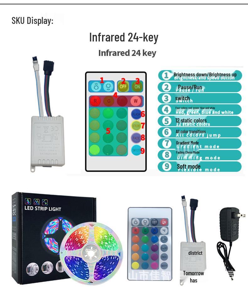 WiFi Bluetooth LED Light Strip Set: Waterproof, Smart Voice Control, RGB Colorful 5050, 2835 Atmosphere Light.