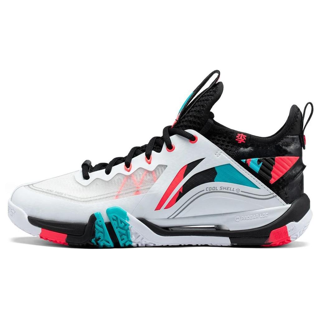 Li Ning Ground Flying 2 Pro Fabric Synthetic Leather Non-Slip Wear-Resistant Breathable Mid-Top Badminton Shoes Unisex Sneaker AYAT003-2