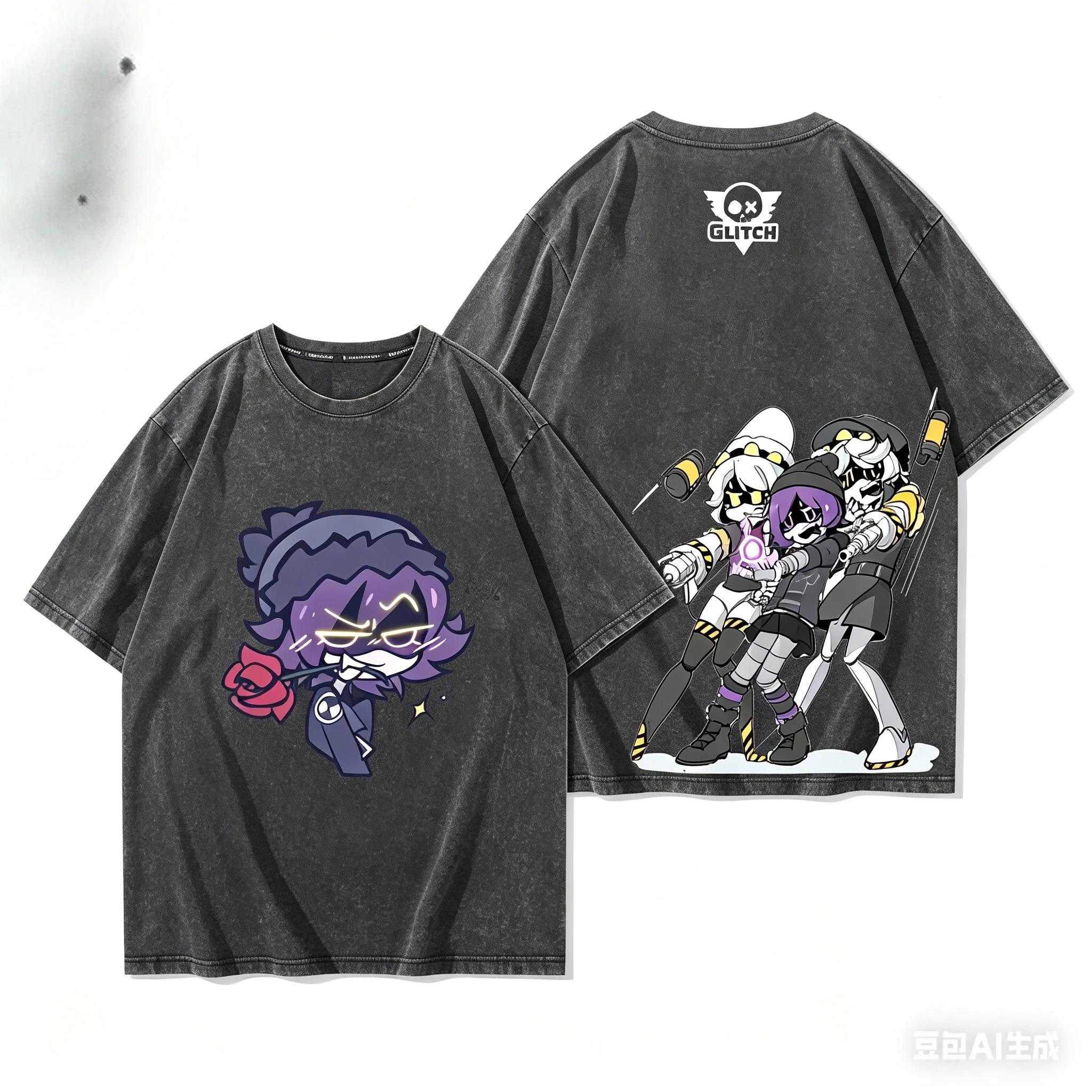 

Murder Drones Anime Lover Washed T-shirt Year round clothing personality Clothes Plus Size Unisex Streetwear Couples hot product L
