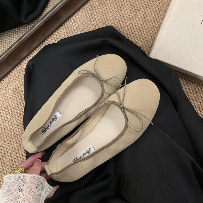 Fashion Bailamos Fashion Bow Tie Flats Ballet Shoes Women Female Ballet Round Toe Shallow Cut Ballerina Soft Moccasin Dress Shoes Zapato