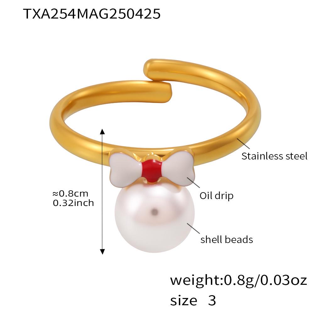 Qiong Yao Sweet Bow Pearl Children s Jewelry Set - Cute Stainless Steel, Colorfast, Japanese  Korean Style